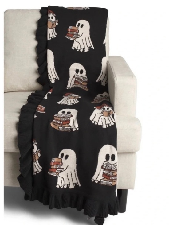 Grammercy Studio Other - NEW VIRAL HALLOWEEN GHOST AND READING BOOKS REVERSIBLE THROW BLANKET | 50X70